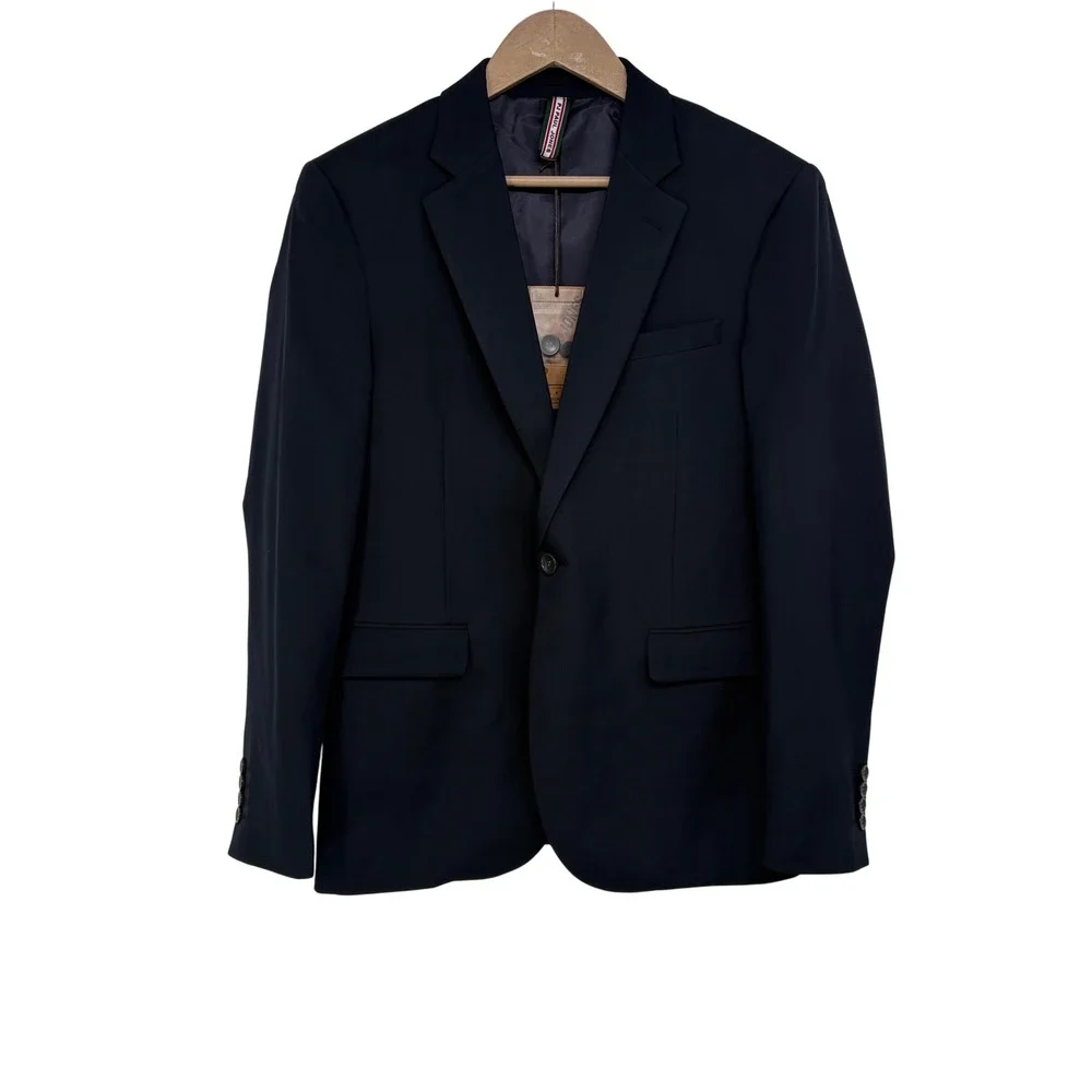 PJ Paul Jones Mens Navy Blue Two Button Suit Jacket Blazer Notch Lapel NEW